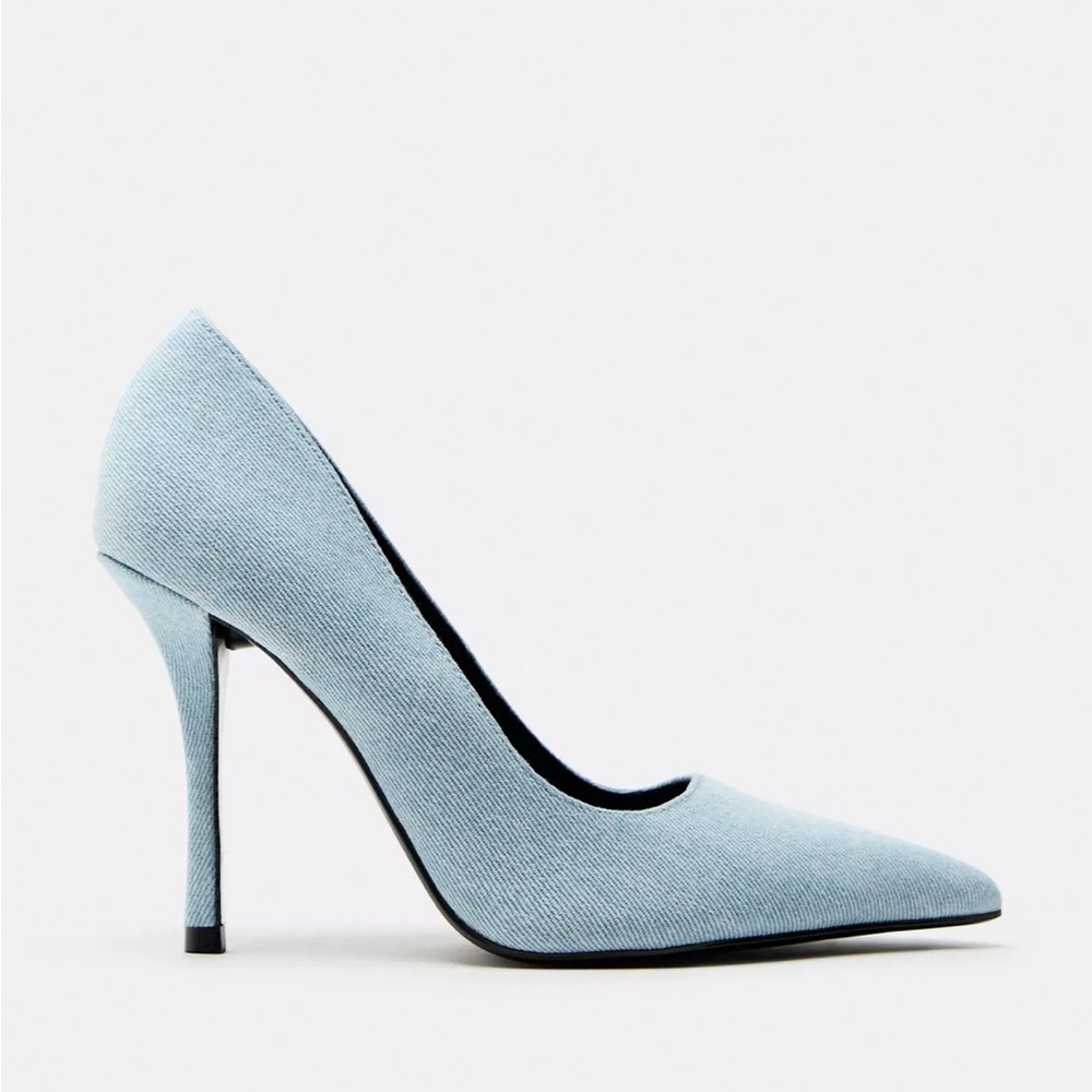 Zara Light Blue Pointed Heels